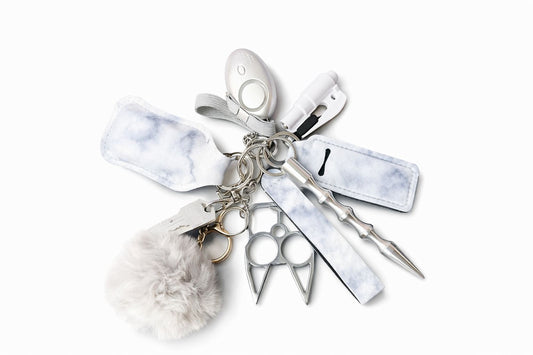 Safety Chic Set – 9 Delige Vrouwen Veiligheids Sleutelhanger